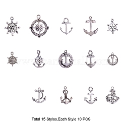 Тибетский серебряный якорь и шлемы для шлема&nbsp;TIBEP-PH0004-15AS