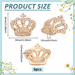 6шт брошь в виде короны со стразами&nbsp;JEWB-PH0001-53