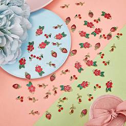 80шт 4 стиля светлые позолоченные подвески из сплава с эмалью&nbsp;ENAM-SZ0004-37