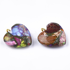 Синтетическая золотая линия регалит / имперская яшма / подвески из яшмы с морскими осадками&nbsp;G-T111-03A