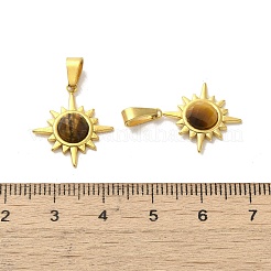 Ограненные солнцезащитные подвески из натурального тигрового глаза&nbsp;STAS-P361-02G-03