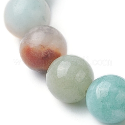 Женский эластичный браслет из круглого амазонита с натуральным цветком и синтетической бирюзой и черепахой из бисера&nbsp;BJEW-JB09700-01