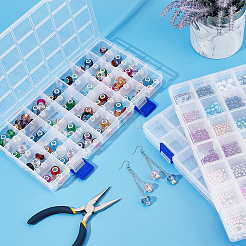 3 шт. прямоугольные полипропиленовые (ПП) контейнеры для хранения бусин&nbsp;CON-PH0002-47