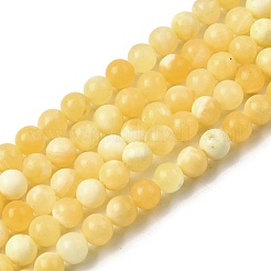 Нити бусин из натурального желтого нефрита&nbsp;X-G-A274-A01-6mm
