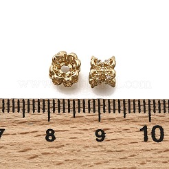 Колпачки для бусин из прозрачного кубического циркония из латуни&nbsp;KK-Z126-14G