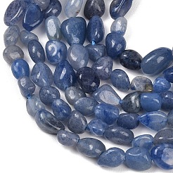 Природные голубые авантюрин бисером пряди&nbsp;G-K395-B03-01