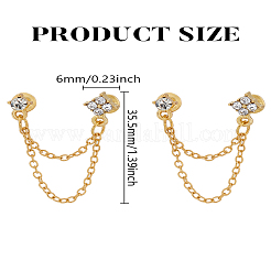 1 пара серег-гвоздиков из цинкового сплава с кристаллами и стразами для женщин&nbsp;EJEW-LP0004-69G