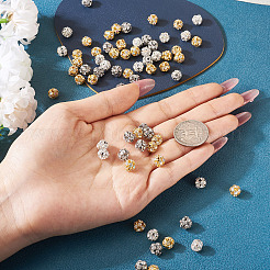 80шт 4 цвета латунные бусины со стразами&nbsp;KK-TA0002-11B