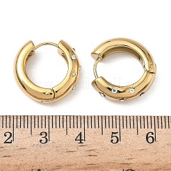 Серьги-кольца из нержавеющей стали 304 со стразами&nbsp;EJEW-K268-72G