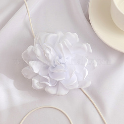 1 шт. ретро-ткань роза цветок вощеный шнур обертка колье колье для женщин&nbsp;NJEW-CP0001-05B