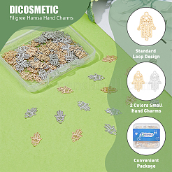 100 шт. 2 металлических цвета долговечный покрытый латунный филигранный шарм&nbsp;KK-DC0004-11