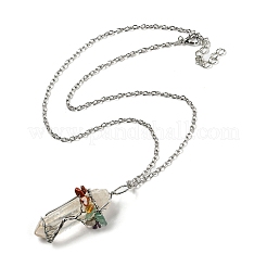 Ожерелья с подвесками из кристаллов кварца&nbsp;NJEW-P287-01P-01