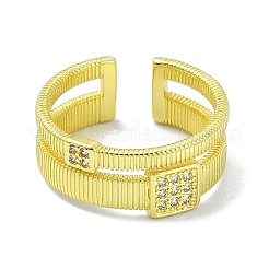 Открытая манжета из латуни с цирконием&nbsp;RJEW-B051-47G