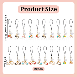 20 шт. сплав эмали мобильные ремни&nbsp;HJEW-OC00070