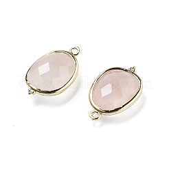 Натуральный розовый кварц граненый овальный соединительный шарм&nbsp;G-H323-02G-13