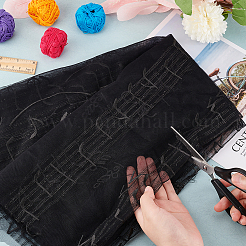 Сетчатая ткань из полиэстера с узором музыкальной ноты&nbsp;DIY-WH0449-28B