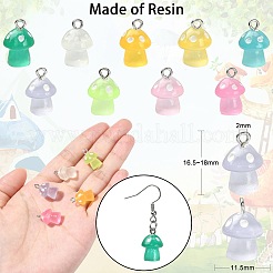 45шт 9 цвета светящиеся полупрозрачные подвески из смолы&nbsp;RESI-CJ0003-23