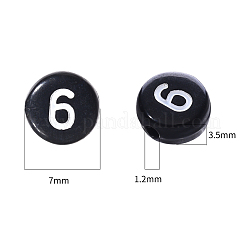 Черные непрозрачные акриловые бусины&nbsp;SACR-YW0001-16A