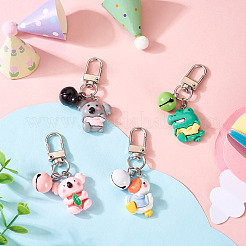 4 шт. 4 стиля подвесные украшения из смолы в виде животных&nbsp;HJEW-TAC0069