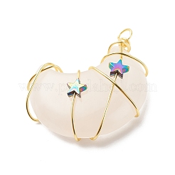 Подвески из медной проволоки из натурального розового кварца&nbsp;PALLOY-JF01639-04