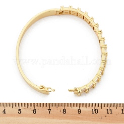 Женские браслеты на шарнирах из латуни с микропаве и прозрачным фианитом&nbsp;BJEW-K274-09G