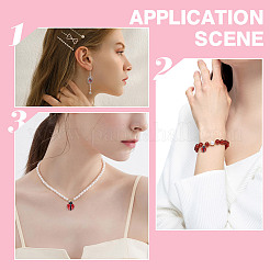 30 шт. эмалевые подвески в виде божьей коровки из платинового сплава&nbsp;ENAM-SC0003-06