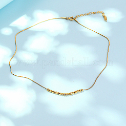 Женские ожерелья с круглыми бусинами из нержавеющей стали 304&nbsp;QC8128-1