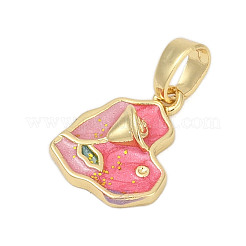 Латунь эмаль подвески&nbsp;KK-U068-01G-01