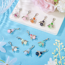 20 шт. 10-х цветные подвесные украшения из сплава и стекла&nbsp;PALLOY-TAC0211