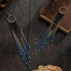 Богемные серьги-подвески ручной работы из стеклянного бисера.&nbsp;YY2599