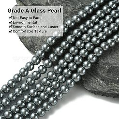 Круглые бусины из экологически чистого окрашенного стекла с жемчугом&nbsp;HY-A008-6mm-RB077