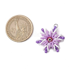 Круглые подвески из полимерной глины и снежинок ручной работы&nbsp;PALLOY-MZ00639-01