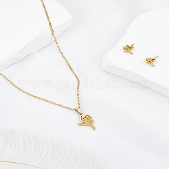 Комплекты из ожерелий и серег-гвоздиков из нержавеющей стали 304&nbsp;SJEW-LP0001-21