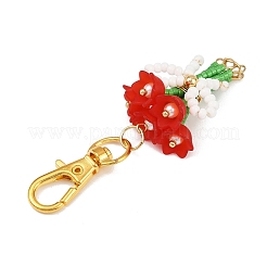 4шт. 4-х цветный букет ручной работы из стеклянных бусин и акриловых подвесок&nbsp;HJEW-MZ00269