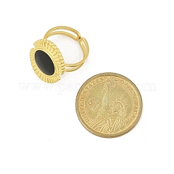 Овальные эмалированные открытые манжеты из нержавеющей стали 304 для женщин&nbsp;RJEW-G338-17G-02