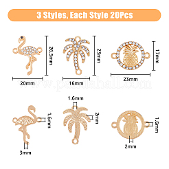 60 шт. 3 стиля летняя тема сплав кристалл стразы соединительные подвески&nbsp;ALRI-DC0001-02