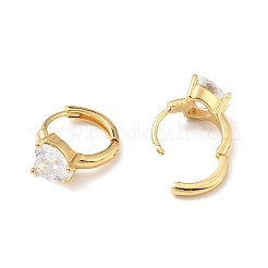 Серьги-кольца в форме сердца из прозрачного кубического циркония&nbsp;EJEW-C028-09G