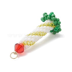 Рождественские свечи-подвески из стеклянных бусин&nbsp;PALLOY-MZ01003-03