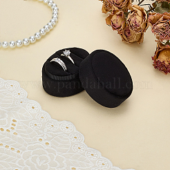 3-слотовые бархатные упаковочные коробки для колец&nbsp;CON-WH0086-216