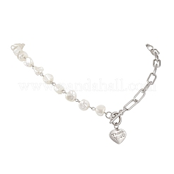 Ожерелье с подвеской в форме сердца из нержавеющей стали 201&nbsp;NJEW-JN05704