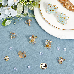 8 шт. 2 стиля латунных сережек-клипс&nbsp;KK-BBC0019-56