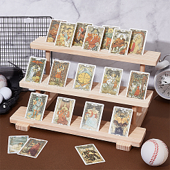 3-уровневые деревянные подставки для демонстрации ювелирных изделий&nbsp;ODIS-WH0086-104A