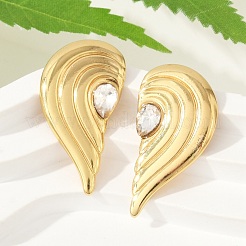 Серьги-гвоздики из нержавеющей стали 304 со стразами&nbsp;EJEW-U046-02G