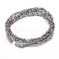 Половина радуги покрытием кости стеклянные бусинки пряди&nbsp;EGLA-E029-HR01