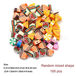 100шт 5 стиля ручной работы бусины из полимерной глины&nbsp;CLAY-FP0001-16