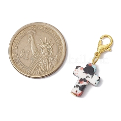 Подвески в форме креста из синтетической бирюзы&nbsp;HJEW-JM02570