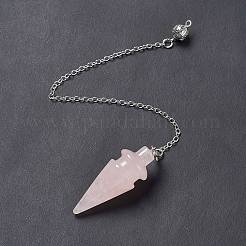 Биолокационные маятники из натурального розового кварца&nbsp;AJEW-B020-01P-08