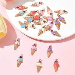 24шт 6 цвета светлые позолоченные подвески из сплава с эмалью&nbsp;ENAM-FS0001-93