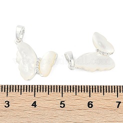 Подвески-бабочки из натуральной белой ракушки&nbsp;KK-U043-25S