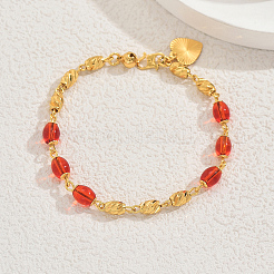 Классические элегантные браслеты из латунных и стеклянных овальных бусин для женщин&nbsp;EL5843